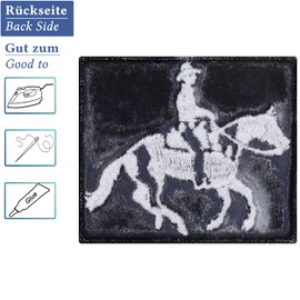 Riding Pin Sew-On Horse Equestrian Badge for Sewing/Ironing | Riding Patch Horse Iron-On Patch Horse Sticker for All Fabrics & Leather | Saddle Sticker | 70 x 60 mm