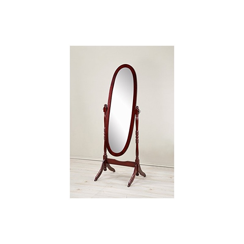Roundhill Furniture Traditional Queen Anna Style Wood Floor Cheval Mirror,