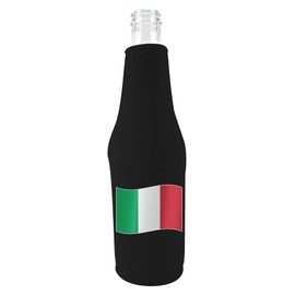 World Countries Flag Neoprene Zipper Beer Botttle Coolie (Italy)