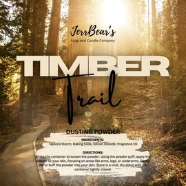 JerrBear’s Custom Body Dusting Powder - Scented - Gentle - Fine Powder Talc-Free Fragrance Moisture Cosmetic Skin Care:_Timber Trail