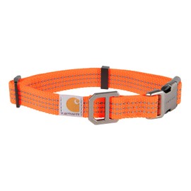 Carhartt Correa para Perro Tradesman Collar Nailon, Lona de Pato Puntadas Reflectantes Talla M-L Naranja