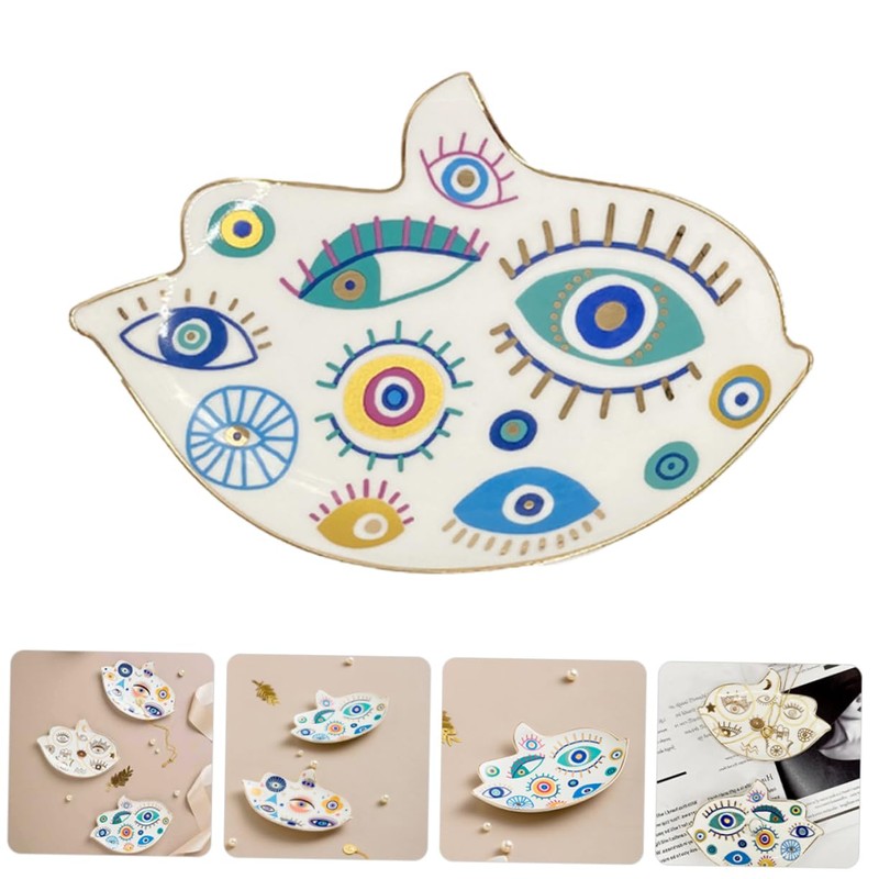 Ipetboom Charming Bird Shaped Ceramic Jewelry Tray Decorative Trinket Dish