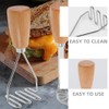Cabilock Potato Masher Stainless Steel Potato Smasher with Wooden Handle