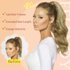 FELENDY 18" Ponytail Extension Curly Wavy Clip in Hairpiece Wrap