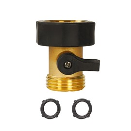 Hourleey Garden Hose Shut Off Valve, Heavy Duty 3/4 Inch Solid Garden Hose Shut Off Valve with 2 Extra Rubber Washers