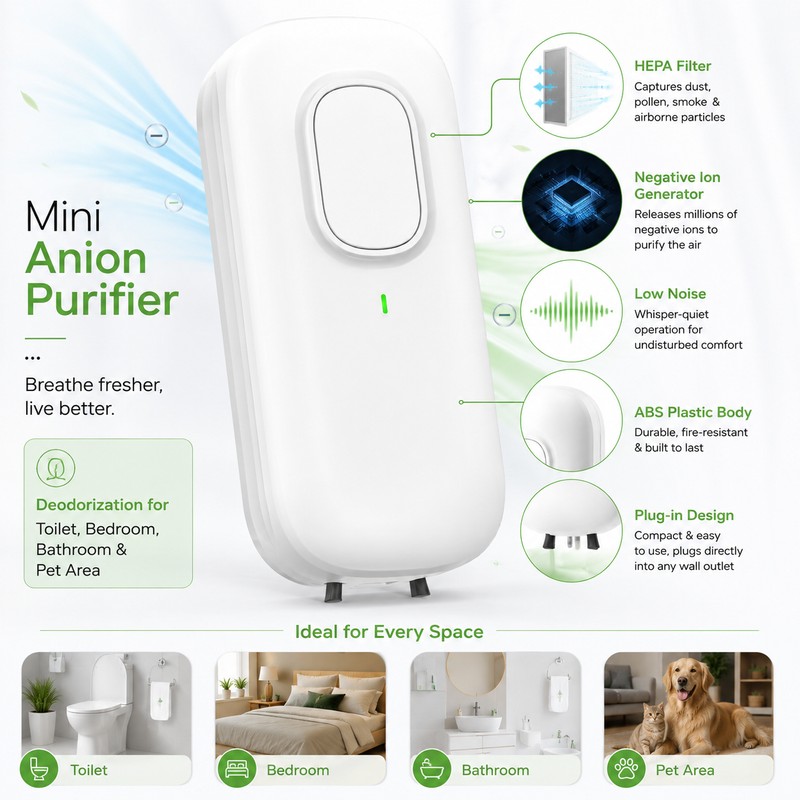 Mini Plug-In Negative Ion Device for Small Spaces – Compact