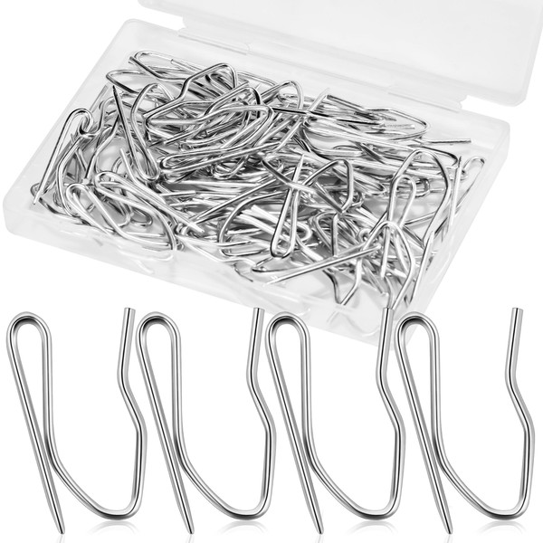 Pack of 58 Heavy Duty Rustproof Metal Curtain Hooks for