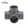 sourcing map 4-Way Elbow PVC Pipe Fitting Furniture Grade 40mm