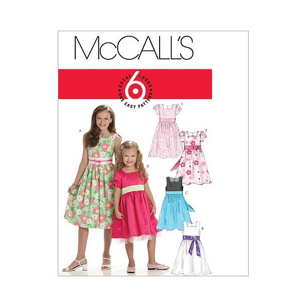 McCall's Patterns M6020 Children's/Girls' Lined Dresses, Size CCE (3-4-5-6)