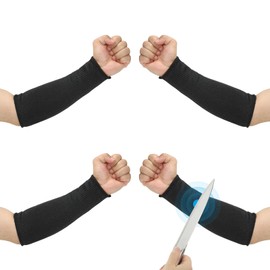 PATIKIL 12 Inch Cut Resistant Sleeve, 2 Pairs Arm Safety Protectors Sleeves Forearm Sleeve HPPE Level 5 Protection for Thin Skin and Bruising, S, Black
