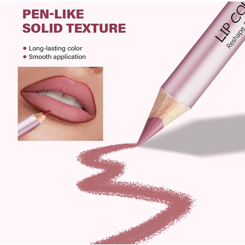 Matte Red Lip Liner Highly Pigmented Waterproof Lipliner Pencil Lasts