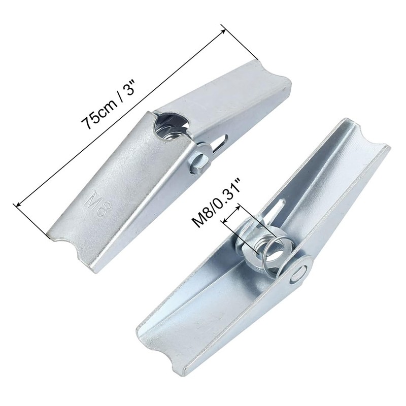 Sourcingmap M8 Dia Female Thread Spring Loaded Hollow Wall Anchor