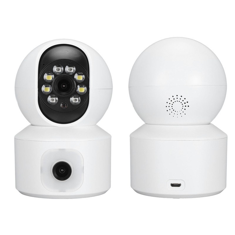 Home Security Camera Dual 2MP Lens Two Way Intercom WiFi