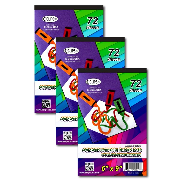 Auksales Construction Paper Multicolor for Art & Craft | 6"