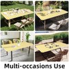 Smiry Rectangle Picnic Table Cloth, Elastic Waterproof Fitted Vinyl Tablecloth