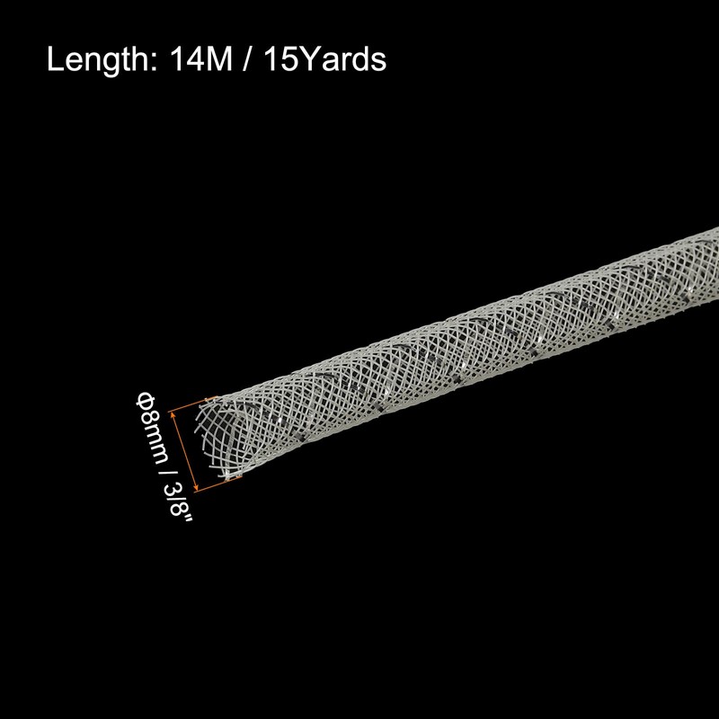 MECCANIXITY 15 Yards Mesh Tube 1/3 Inch Decor Tubing Flex