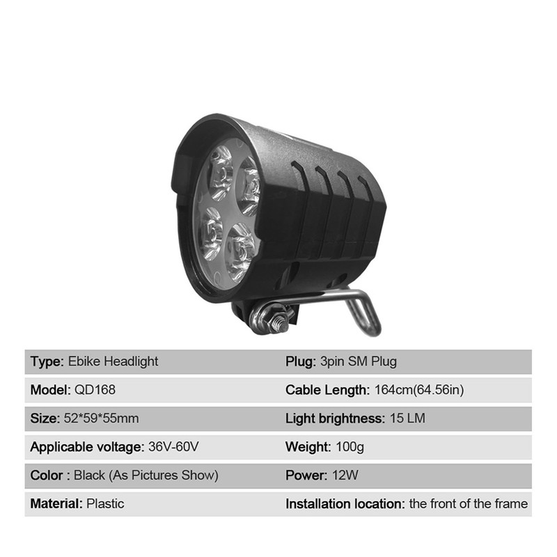 Electric Bike QD168 Front Light DR001 Rear Light Set with