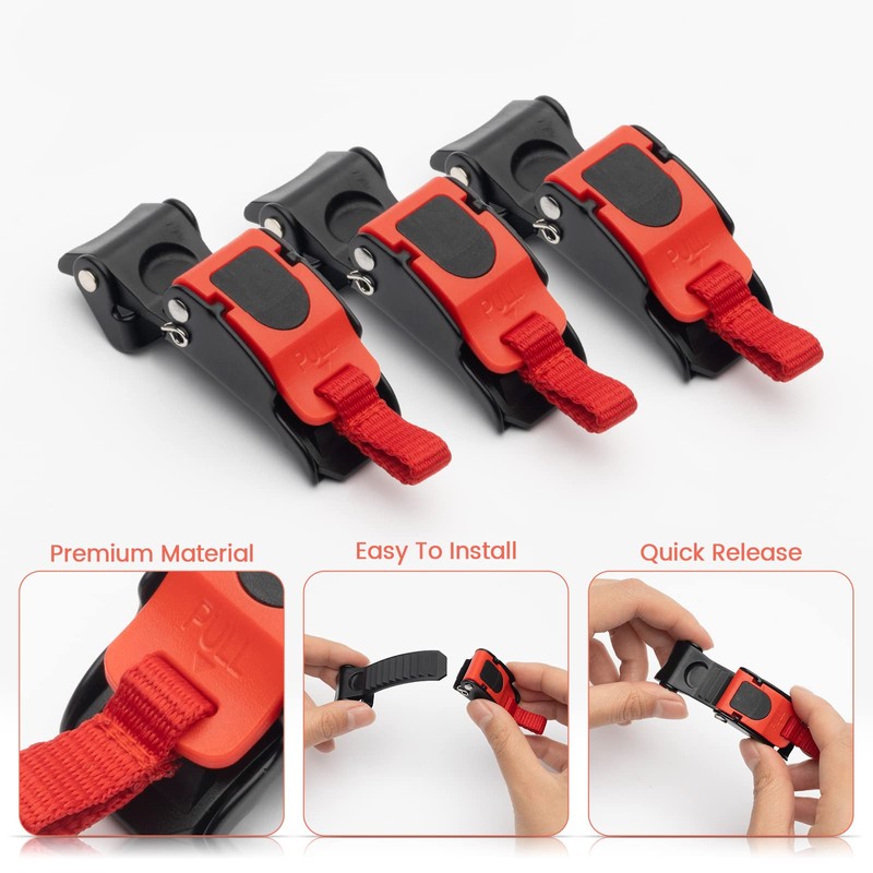 RMISODO 4 Pieces Motorcycle Helmet Buckles Clip Plastic Motor Bike