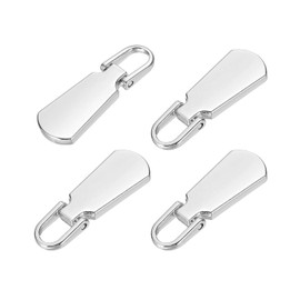 sourcing map 4pcs Zipper Pull, 1.42 Inch Zinc Alloy Zip Puller Zipper Pull Replacement Sewing Zippers Tapes for Luggage Clothing Jackets Backpacks Boots, Silver