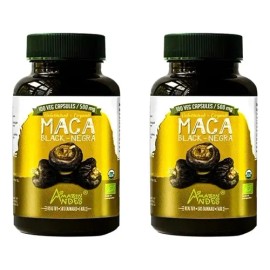 Maca Peruana Negra Orgánica Pack 2 Frascos con 100 Cápsulas c/u de 500mg