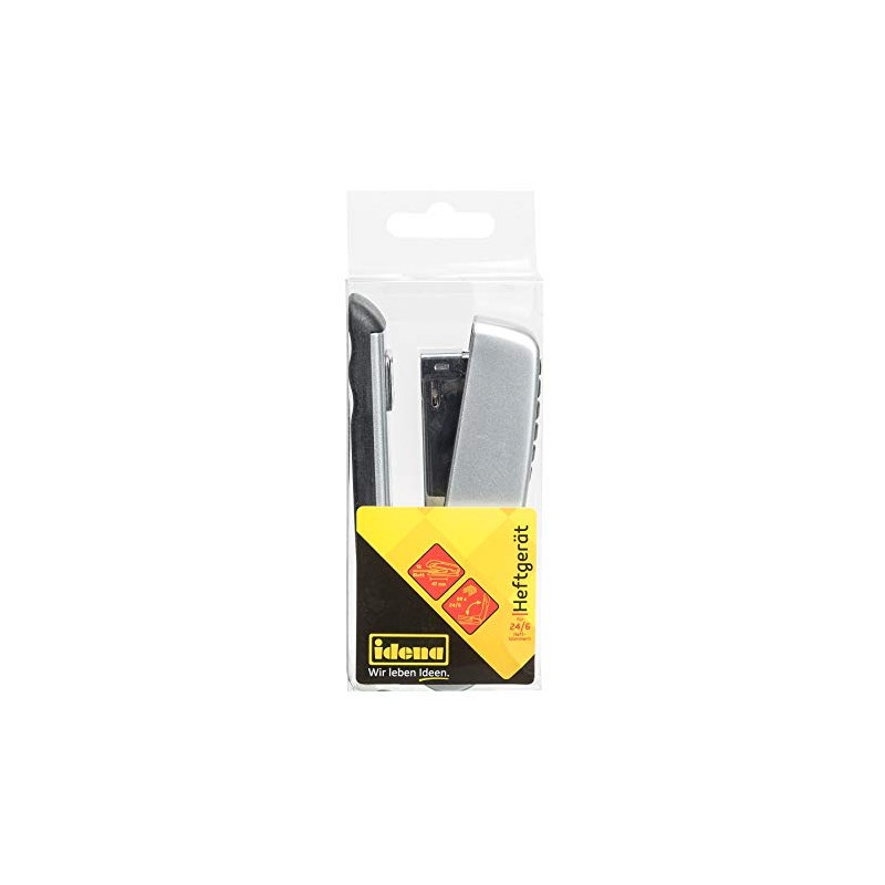 IDENA Stapler Plastic Silver Grey