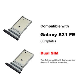 2PCS for Galaxy S21 FE Dual SIM Card Tray Replacement, Dual SIM Card Slot Holder Compatible with Galaxy S21 FE (Graphite)