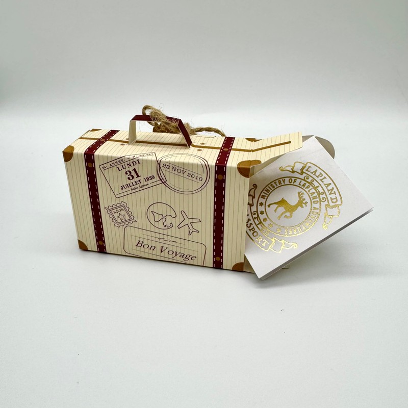 Mini Lapland (White with Gold effect) Passport and Mini Suitcase