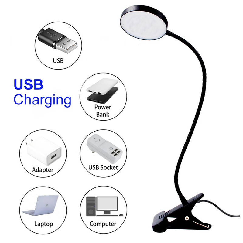 CRISETEK Clip on Desk lamp, Reading Light, Reading lamp, Flexible