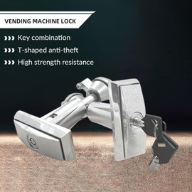 IYUNMEI Vending Machine Key,Half Zinc and Half Aluminum T-Shaped Non Universal Anti-Theft Lock Core Handle Automatic Water Vending Machine Lock,Suitable for Coin Operated Game Machines,Etc