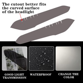 TOMALL 1 Pair Headlight Vinyl Films Smoke Tint Compatible with Honda 11th Gen Civic 2022-2025+ Light Transmission Tint Wrap Exterior Self-Adhesive Sticker Decorations Trim (35% Light Black)