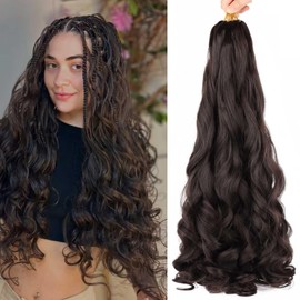 8 Packs French Curl Braiding Hair 24Inch Loose Wavy Braiding Hair Pre Stretched for Black Women (4#, 24Inch(Pack of 8))