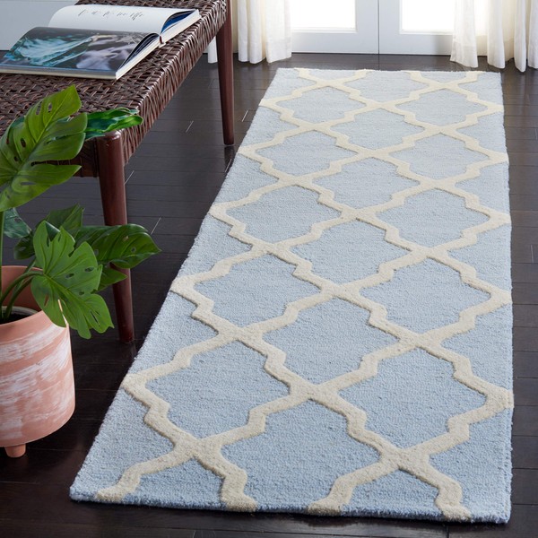 Safavieh Cambridge Collection CAM121A Handmade Trellis Premium Wool Runner, 2'6"