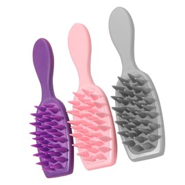 OHPHCALL Scalp Scrubber Set Hair Shampoo Massager Comb Soft Scalp Brush for Dandruff Small Shampoo Brush Family-size 3pcs