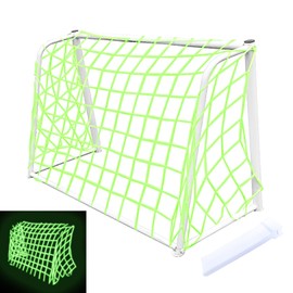 caichuxiye Glow in The Dark Soccer Net,Luminous Soccer Goal,Soccer Goals for Backyard,Soccer Net Replacement,12x6 and 6'x4 Soccer Goal Net Replacement,Post Not Included. (Green, 6 * 4 * 3.2)