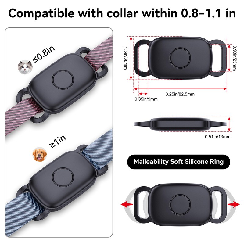 DDJ Dog Collar Holder for Tile Life360 Pro 2024 Bluetooth