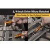 TITAN 11322 1/4 in. Aluminum Swivel Head Micro Ratchet, Orange