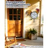 Rooster Outdoor Clock with Thermometer & Hygrometer