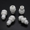 5 PCS White Fittings Bulkhead Connector 1/4" Tube Quick connect
