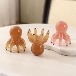 레진 문어 마사지 빗 두피 경락 긁기 브러쉬 침술 SPA 괄사 피로 완화 [01 Pink] Resin Octopus Massage Brush Scalp Meridian Scraping Acupuncture SPA Gua Sha Fatigue Relief [01 Pink]