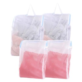 Xmart Pack of 4 Large Washing Net with Handles, Durable Laundry Bag, Laundry Net for Washing Machine with Handles, Laundry Nets with Zip for Rewashing Clothes Like Shirts