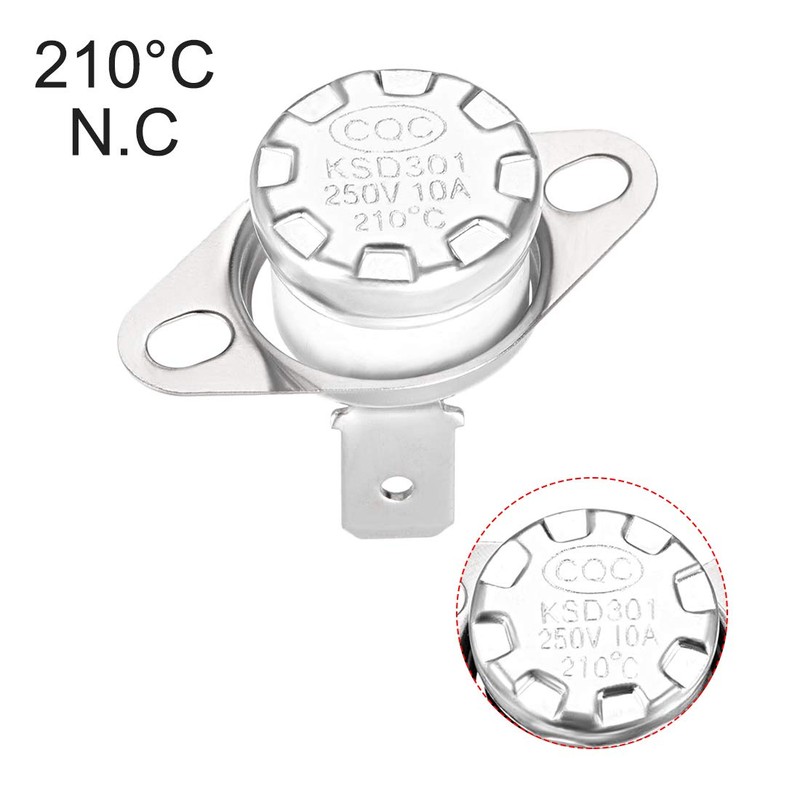 sourcing map 5pcs Bimetal Thermostat Temperature Switch 130°C 10A Normal
