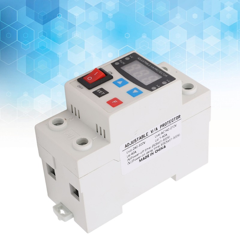 Over Under Voltage Protective Device Adjustable Auto Reset Protector 240V‑300V