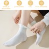 SI SEN Cotton Knitted Crew Socks, Knitted Socks with Ruffle