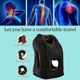 AIEKOO Travel Pillow Inflatable Airplane Neck Pillow Portable Neck and Head Support Pillow for Sleeping on Airplanes, Trains, Cars and Office Napping Use Black 2 Pack