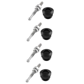 Prettyia 4Pcs Solid Car Bonnet Hood Latch Pin Locking Kit Push Button Quick Release 7/8 22mm Black