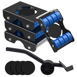 Furniture Movers with Wheels, Furniture Lift Mover Tool Set - 4 Metal Slider with 8 Wheel, Heavy Duty Furniture Sliders for Couches, Refrigerator, Each for Easy Moving, Load Capacity Up to 750lbs