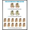 YAKEFLY 32PCS Brake Line Fittings,Brass Brake Line Fittings Kit,Metric Brake