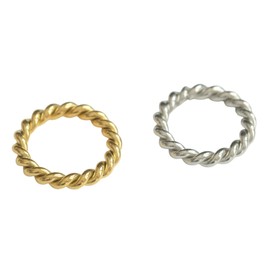 Memory Created 18K Gold PVD Coating Stainless Steel Ring, Gold Twisted Ring, Braided Ring, Stacking Ring, Twist Ring, Thin Band, Gold Ring, 8, Metal, No Gemstone