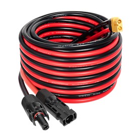 MOOKEERF Solar to XT60 Extension Cable 10AWG 25FT Solar Connector to XT60 Adapter Cable for Solar Panel to Portable Power Station Solar Generator Battery Pack