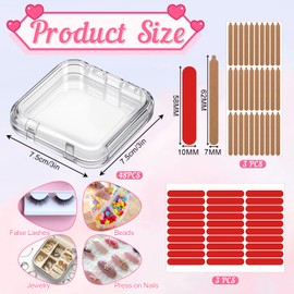 48 Pcs Press On Nail Storage Box, Press On Nail Packaging Box with 180 Pcs Adhesive Double Sided Tape, Acrylic Artificial Nails Display Case for Nails Salon